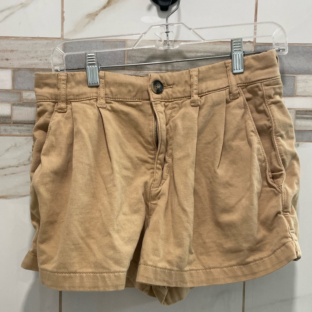 Free People Khaki Plaided Shorts Size 2 High Rise Casual - Picture 3 of 6